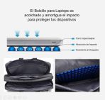 Mochila Ejecutiva 17.3 Multifuncional E Impermeable Negra - Imagen 7