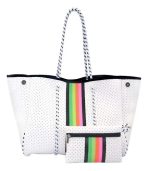 Cartera De Hombro Taylin Estilo Tote Blanco Y Verde