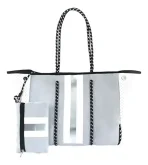 Cartera De Hombro Taylin Estilo Tote Dorada Y Plateada - Imagen 9