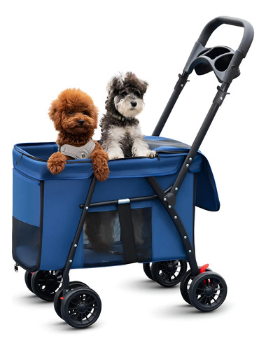 coche de transporte para mascotas plegable - Coche De Transporte Para Mascotas Plegable Doble Apertura