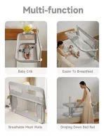 Cuna Funcional Colecho Para Bebé Plegable Con Mosquitera - Imagen 8