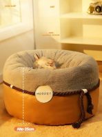 Cama Nido Para Gatos Suave Y Acogedora Felpa Talla S - Imagen 2