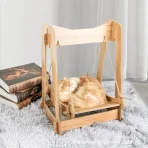 Cama Colgante Columpio Relajante De Madera Para Gatos - Imagen 8