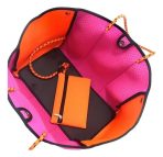 Cartera De Hombro Taylin Estilo Tote Naranja Y Fucsia - Imagen 2