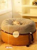 Cama Nido Para Mascotas Suave Y Acogedora Felpa Talla M - Imagen 2