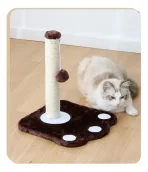 Poste Rascador Para Gatos Diseño Patita Con Colgante Juguete - Imagen 2