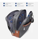Mochila Ejecutiva 17.3 Multifuncional E Impermeable Negra - Imagen 6