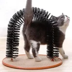 Arco Cepillo Rascador Para Cuerpo Gatos Con Base Alfombrada - Imagen 2