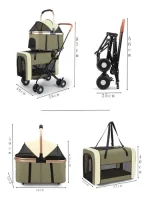 Coche De Transporte Doble Para Mascotas Perros Y Gatos - Imagen 2
