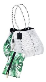 Cartera De Hombro Taylin Estilo Tote Blanco Y Verde - Imagen 4