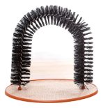 Arco Cepillo Rascador Para Cuerpo Gatos Con Base Alfombrada