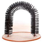 Arco Cepillo Rascador Para Cuerpo Gatos Con Base Alfombrada