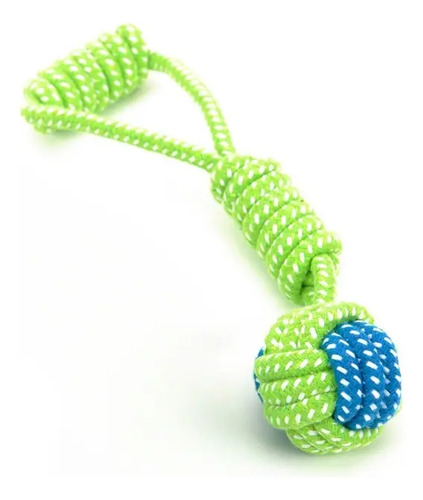 Juguete De Cuerda De Algodón Pelota Y Mango Para Perro