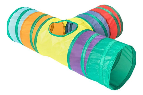Túnel Divertido Multicolor Para Gatos Con 4 Salidas