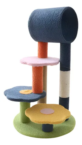 Torre De Juegos De 4 Niveles Para Gatos Con Postes Rascador