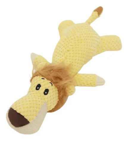 Juguete Peluche Chillón Para Perro León Y Elefante Amarillo