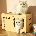 Casa Nido Para Gatos Con Tabla Rascadora - Imagen 2