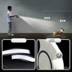 Correa Retráctil De Perro Con Luz Led 5m En Negro Y Azul - Imagen 10