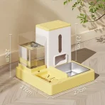 Alimentador Automático Mascotas Doble Propósito Amarillo - Imagen 2