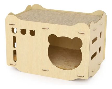 Casa Nido Para Gatos Con Tabla Rascadora