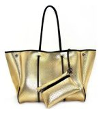 Cartera De Hombro Taylin Estilo Tote Dorada Y Plateada