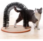 Arco Cepillo Rascador Para Cuerpo Gatos Con Base Alfombrada - Imagen 6
