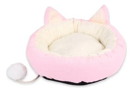 Cama De Gato Cómoda Antiestrés Redonda Diseño Orejas