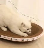 Plato Rascador Para Gatos Ovalado De Papel Corrugado - Imagen 2