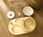 Plato 3 En 1 Para Gatos Comida, Snacks Y Agua - Imagen 4