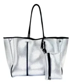 Cartera De Hombro Taylin Estilo Tote Dorada Y Plateada - Imagen 4