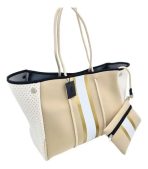 Cartera De Hombro Taylin Estilo Tote Dorada Y Plateada - Imagen 7