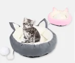 Cama De Gato Cómoda Antiestrés Redonda Diseño Orejas Talla M - Imagen 2