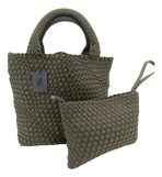 Cartera De Hombro Lines3 Estilo Tote Tejida - Imagen 2