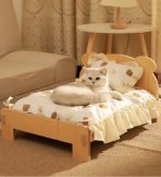 Cama Con Base De Madera Para Mascotas Perros Y Gatos - Imagen 2