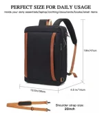 Mochila Ejecutiva Convertible 3 En 1 Bolso Elegante Laptop - Imagen 10