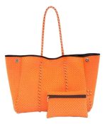 Cartera De Hombro Taylin Estilo Tote Naranja Y Fucsia - Imagen 3