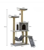 Árbol Para Gatos 4 Rascadores Con Cucha Y Hamaca - Imagen 3
