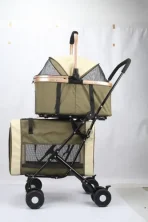 Coche De Transporte Doble Para Mascotas Perros Y Gatos - Imagen 3
