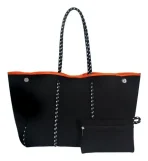 Cartera De Hombro Taylin Estilo Tote Naranja Y Fucsia - Imagen 7