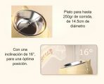 Plato 3 En 1 Para Gatos Comida, Snacks Y Agua - Imagen 3