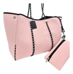 Cartera De Hombro Taylin Estilo Tote Rosa Y Negro - Imagen 3