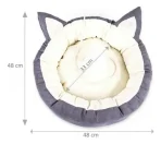 Cama De Gato Cómoda Antiestrés Redonda Diseño Orejas - Imagen 7