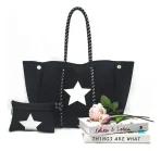 Cartera De Hombro Taylin Estilo Tote Rosa Y Negro - Imagen 8