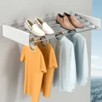 Tendedero De Ropa Retráctil De Muro 80cm Aluminio Reforzado - Imagen 4