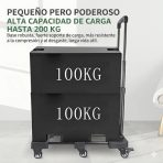 Carro De Carga Ultra Resistente 200kg Plegable De 6 Ruedas - Imagen 4