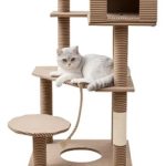 Torre Rascador Para Gatos Diseño Rayas Con 7 Niveles