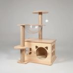 Torre Rascador Para Gatos Madera 3 Niveles Cápsula Espacial - Imagen 7