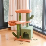 Torre Rascador Para Gatos Diseño Cactus De 4 Niveles Sisal - Imagen 2