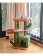 Torre Rascador Para Gatos Diseño Cactus De 4 Niveles Sisal - Imagen 3