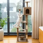 Torre Rascador Para Gatos Diseño Rayas Con 7 Niveles - Imagen 4